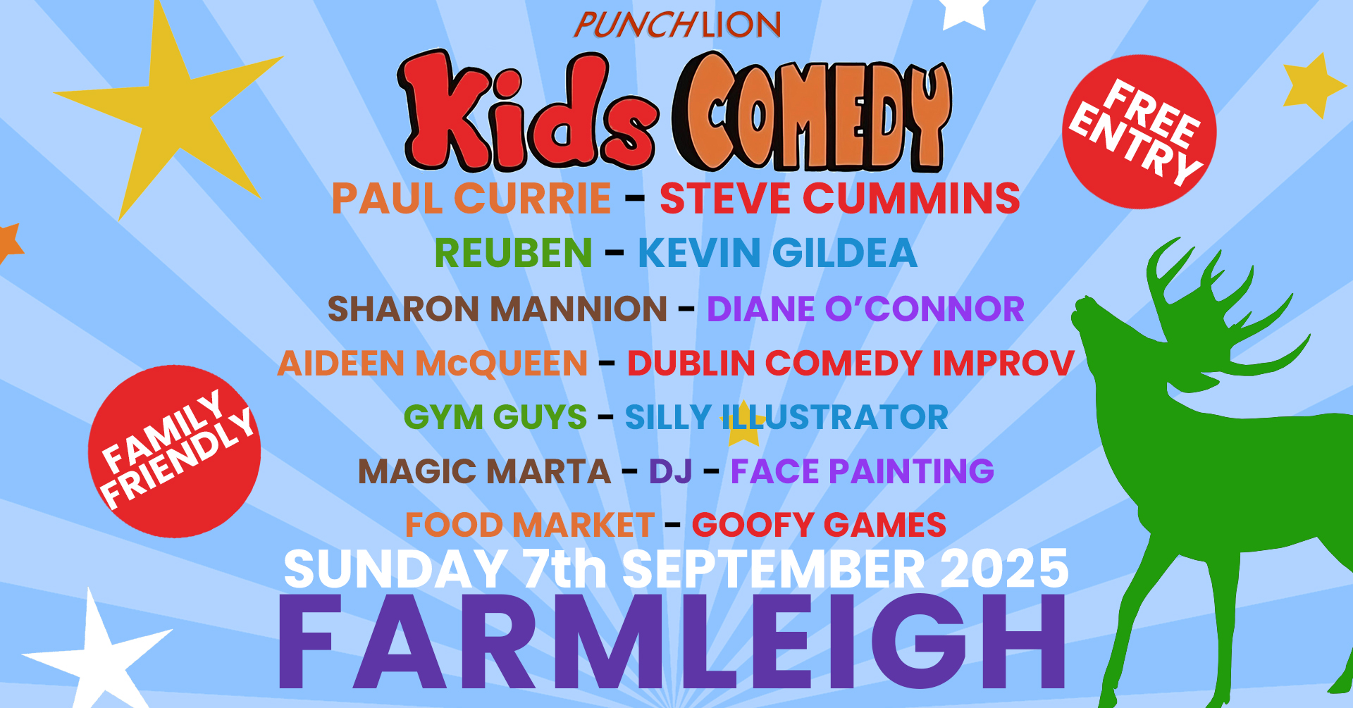 advertisement for kids comedy festival at Farmleigh